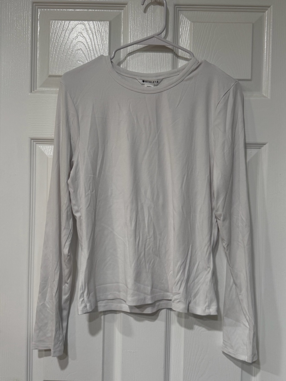 Athleta White Long-Sleeve Crew Tee